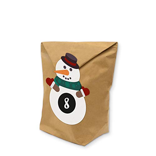 Calendario de Adviento de itenga con 24 bolsas de regalo de papel