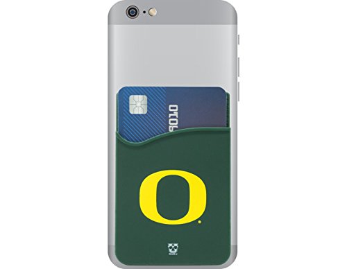 Oregon Ducks Adhesive Silicone Cell Phone Wallet/Card Holder for iPhone, Android, Samsung Galaxy, Most Smartphones