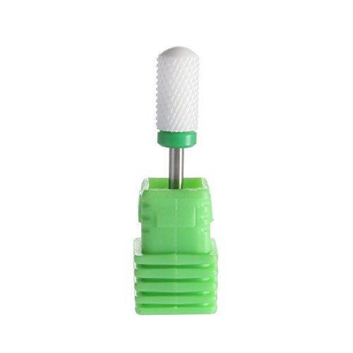 SpeTool Ceramic Nail Bit Round Top 3/32'' Shank For Nail Art Electric Nail Drill Manicure Machine Nail Tools, Coarse Grit, White