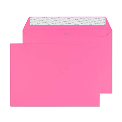 Blake Creative Colour - Coloured Pink C5 Envelopes (162 x 229 mm) - Pack of 25 - FSC Certified - 120GSM - Peel and Seal Pink Envelope - Invitation Envelopes/Card Making Supplies (45302)