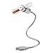 CFZC Flexible Mini USB Powered LED Cooling Flashing Real Time Display Function Clock Fan for Home Desktop Travel and Outdoor