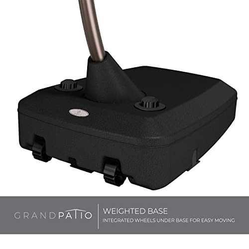 GRAND PATIO 12 FT SUNBRELLA Deluxe NAPOLI Curvy Aluminum Offset Umbrella, Patio Cantilever