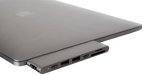 Aluminum HyperDrive Type-C Hub Adapter with Pass through Charging for 13" &amp; 15" MacBook Pro 2016/17, Proven and Tested Fastest 40Gbs Thunderbolt 3 with 4K HDMI, 2 USB-C, 2 USB 3.0, SD/Micro Card Read