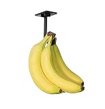 Banana Hanger - Under Cabinet Hook for Bananas or Other Lightweight Kitchen Items. Hook Folds-up When Not in Use. Self-adhesive and Pre-drilled Holes (Screws Provided!) Keep Bananas Fresh.(Black)