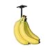 Banana Hanger (2 Pack) – Under Cabinet Hook for Bananas or Lightweight Kitchen Items. Folds-up When Not in Use. Self-adhesive and Pre-drilled Holes (Screws Provided) Keep Bananas Fresh. (Black)