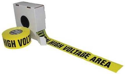 Barricade Tape w/Reel, Yellow/Blk, 1000 ft