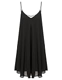 ROMWE Women's Summer Spaghetti Strap Sundress Sleeveless Beach Slip Dress Black XXL