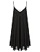 ROMWE Women's Summer Spaghetti Strap Sundress Sleeveless Beach Slip Dress Black L