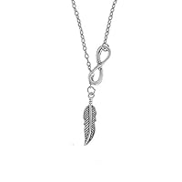 GTNINE Infinity feather Simple Charm Pendant Necklaces Chain for Womens Jewelry