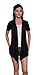 Free to Live Women's Short Sleeve Light Weight Open Front Cardigan (XL, Black)