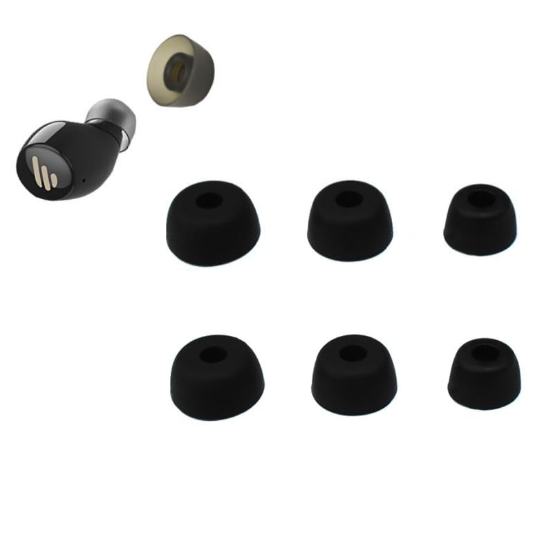 3 Pairs Replacement Eartips for Jabra Elite 75t/65t/Active/Sport Evolve - Silicone Earmuffs S/M/L Sizes (1.38+1.23+1.02cm), Soft Comfortable Custom Fit Earplugs for Jabra Wireless Earbuds