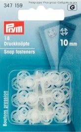 PRYM 347159 Sew-on snap fasteners plastic Size 10mm transparent, 18 pieces by PRYM-Consumer