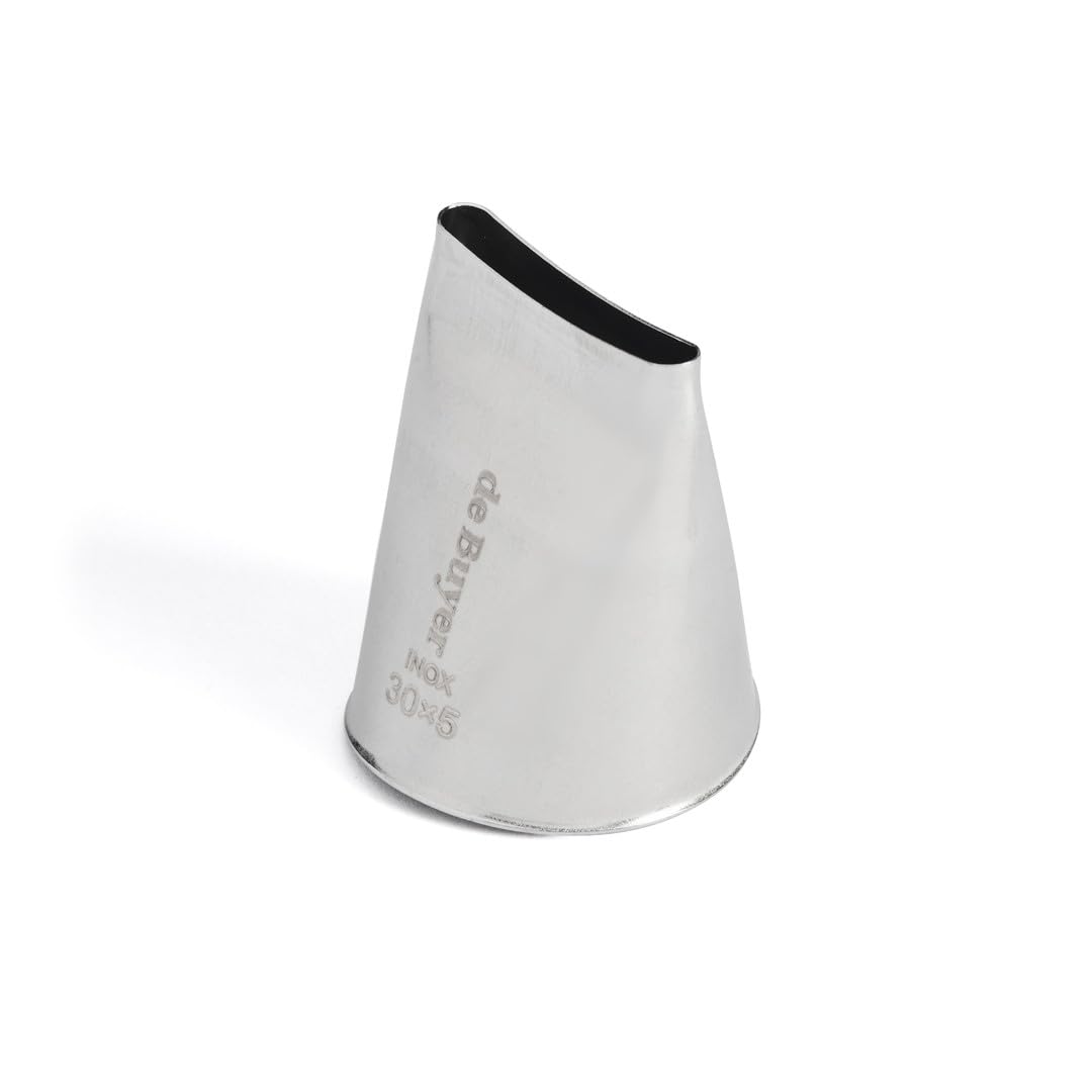 De Buyer 2117.30 Ribbon Nozzle - 30 x 5 mm, Stainless Steel, Grey, Large