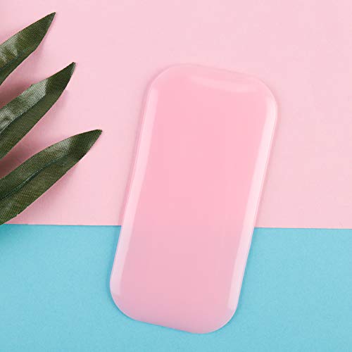 DaveandAthena 4 Pieces Silicone Eye Lashes Pads Pallet Eyelash Extension False Eyelash Holder, Transparent and Pink