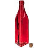 Classic Translucent Red Glass Bottle with Triangle