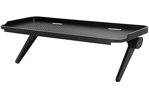 1 Pieces TV Foldable Computer Monitor Storage Rack, Adjustable Screen Shelf for Media Box, Router, Game Console (Black, 10.2x