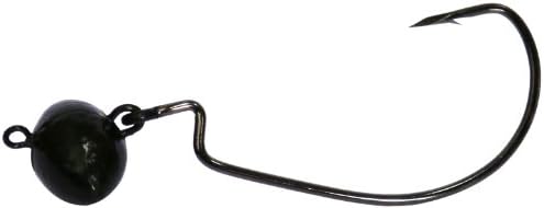 MESU Bait Company Wobble Head Round Jig (4-Pack), Green Pumpkin, 1/2-Ounce