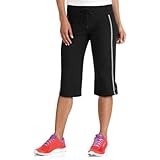 Women's Dri-more Core Striped Bermuda Below Knee Shorts Activewear (M, Black)