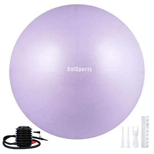 Galsports Yoga Stability Ball (Multiple Colors) for Balance, Exercise Ball for Fitness & Birthing, Anti-Burst Stability Ball with Quick Pump for Ball Chair, Core Strength (Lavender Purple L (58-65cm))