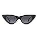 GIFIORE Cat Eye Sunglasses for Women Polarized, Vintage Retro Narrow Cateye Frame Sun Glasses (Black Frame Grey Polarized Lens)