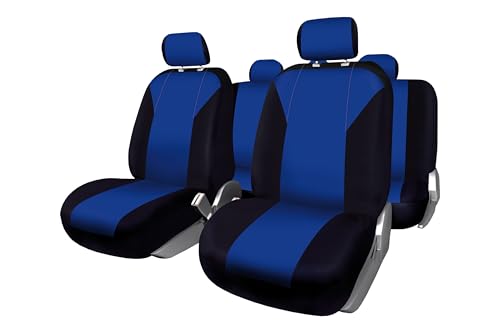 +PWR Car Parts Set coprisedili universali Firenze Blu e Nero. Compatibile con l'airbag, set completo per 5 sedili.