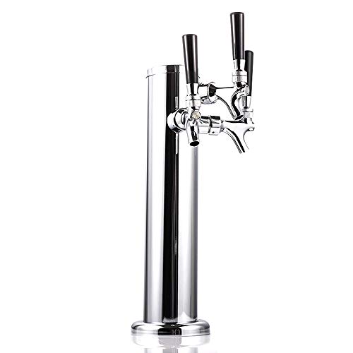 Lfhelper 3-Faucet Beer Tower Stainless Steel Triple Beer Tower Dispenser Kegerator 14.17"(360mm) Height 2.99"(76mm) Dia 47.24"(120cm) Length Tube - Thumbnail 3