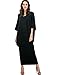 Verdusa Women's Loose Batwing Dolman Sleeves Maxi Long Boho Dress Black L