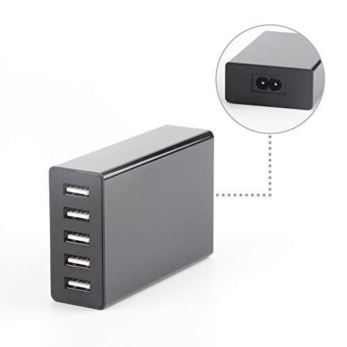 USB Wall Charger, 8A 5 Port USB Charger, Desktop USB Charging Station Compatible with Smart Phone, Tablet, Laptop and Smart Watch - Thumbnail 5