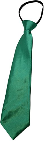 Roo Threads Boys 14 inch Zipper Necktie, Emerald Green