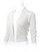 Women's 3/4 Sleeve Open Front Cropped Bolero Cardigan Shrug Sweater XL White