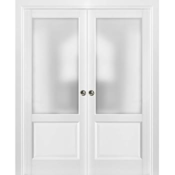 French Double Pocket Doors 48 X 80 With Frames Lucia 22 Matte