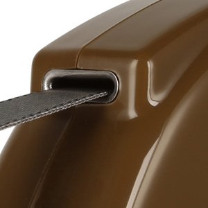 DOGNESS Retractable Dog Leash, the Modern Series, One Button Locking System, Suitable For Kids, No Tangle Waterproof Ribbon Tape, for Small Medium Large Dogs, Brown 16 ft