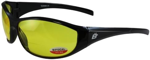 Birdz Eyewear Sparrow Riding Sunglasses (Black Frame/Yellow Lens)