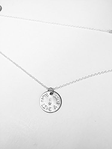 RUN like a BOSS Stainless Steel Pendant on .925 Sterling Silver Chain Necklace for Runners
