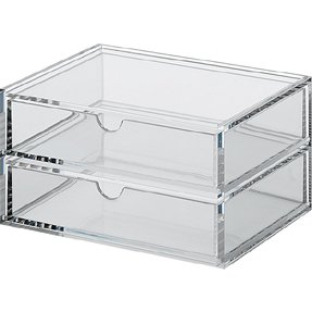 Amazon Com Muji Acrylic Stackable 2 Drawers Box W17 5 X D13 X H9