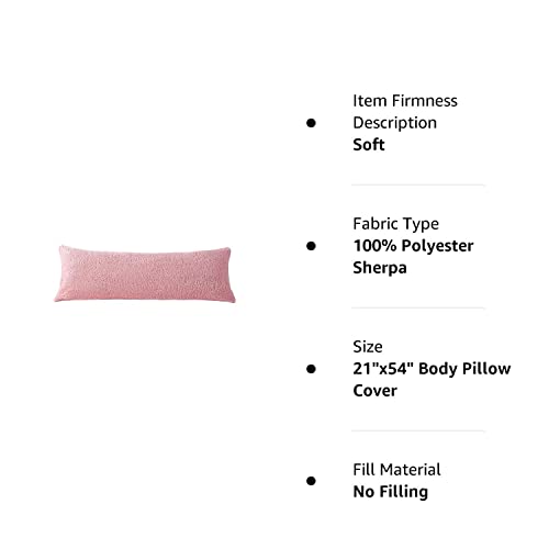 Reafort Ultra Soft Sherpa Body Pillow Cover/Case with Zipper Closure 21