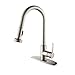 HOMELODY Pull Out Kitchen Faucet with 2 Pull Down Spray head replacement, Single Handle 1 or 3 Hole Desk Mounted High Arc Brushed Nickel Swivel 360° Kitchen Faucet
