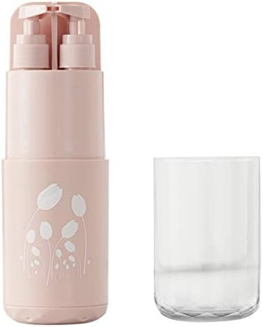 GJ688 Travel Portable Wash Cup Lotion Dispenser Container Bathroom Set Travel Box Toothbrush Toothpaste Cosmetic Storage Storage Sub-Bottle,Pink