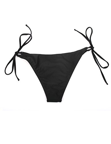 RELLECIGA Women's Lined Ruffle Triangle Bikini Swimsuit, L, Black