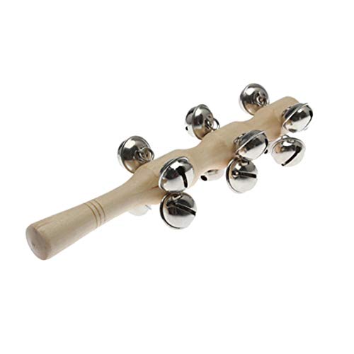 difcuyg5Ozw Wooden Metal Hand Bell Ring Shaker Stick Durable Musical Instrument Health Safe Kids Education Toy