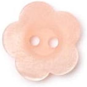 Crendon Chalky Flower Buttons Peach - per pack of 25