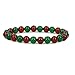 AA Grade Red Green Agate Gemstone 8mm Round Beads Elastic Bracelet 7 Inch
