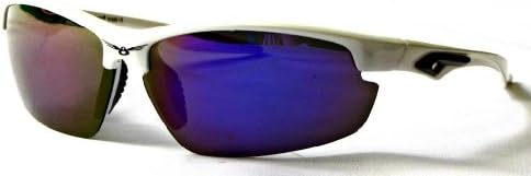 Men's Polarized Element Eight Pro Sport Fishing Golfing Outdoor Sunglasses Tech - Gloss White Frame, Violet RV Mirrored Lens