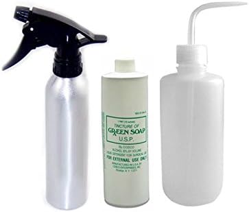 Dermasoft Green Soap With Squeeze And Spray Bottle Combo
