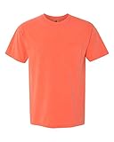 Chouinard Men's Garment-Dye Bottom Hem T-Shirt, Bright Salmon PgmDye, X-Large