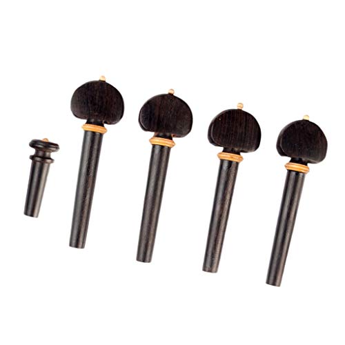 image for Baosity 4 Pcs of Pack Violin Tuning Pegs w/Violin Endpin for Violinist