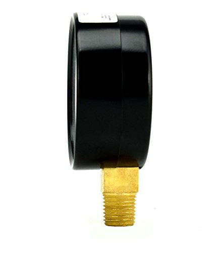 Pool and Spa Filter Pressure Gauge 2-1/2", Black Steel Case, Dry, 0-60 psi/kPa, Lower Mount 1/4" NPT, Glass Lens Type Super Durable