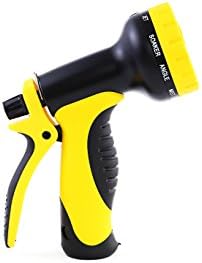 Garden Hose Nozzle Spray / Hand Sprayer - Heavy Duty 10 Pattern Watering Nozzle - High Pressure - Pistol Grip Front Trigger - Flow Control Setting Knob