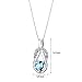 PEORA Swiss Blue Topaz Infinity Pendant Necklace for Women 925 Sterling Silver, Natural Gemstone Birthstone Solitaire, 0.50 Carat Round Shape 5mm with 18 inch Chain