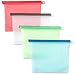 [Large Size] Reusable Silicone Food Storage Bags, 50 OZ/1.5L/6 cups, Airtight Zip Seal Versatile Bags for Cooking, Fruit, Leftover, Lunch, Snack, Sandwich, Sous Vide, Soup. (Set of 4)